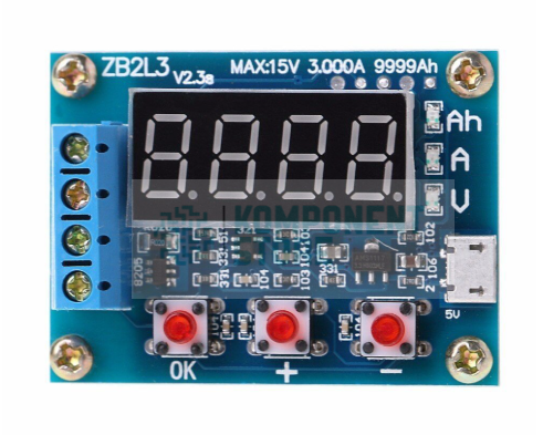 ZB2L3 Akü 18650 Lityum Pil Kapasite Ölçer Test Cihazı (Deşarj Modül)