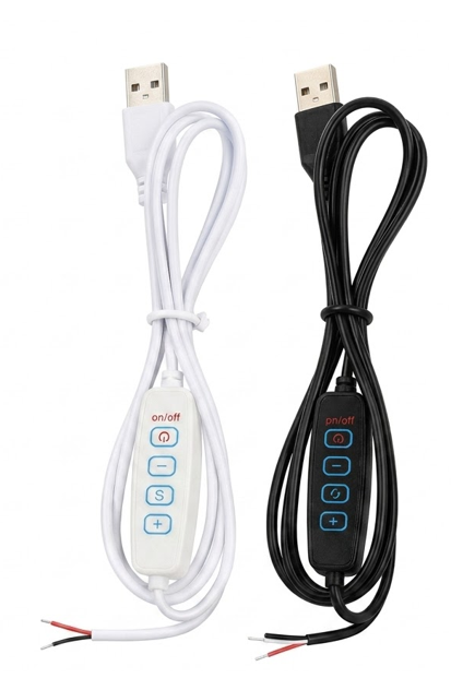 USB UÇLU DİMMER ARAPUAR KABLOSU 2M SİYAH