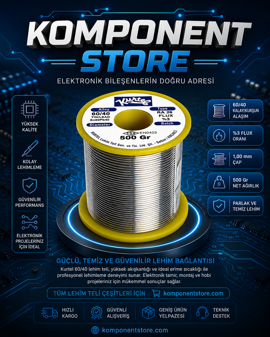 KURTEL LEHİM TELİ 500 GRAM 0,75MM