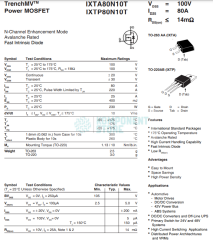 IXTP80N10T 80A 100V N-CH TO220