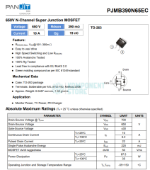 PJMB390N65EC 10A 650V TO-263 N-CH