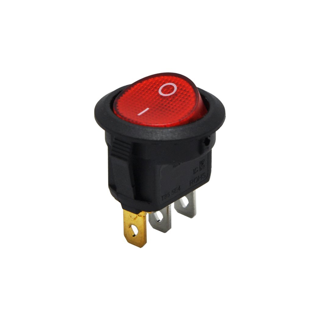 YUVARLAK IŞIKLI ANAHTAR KIRMIZI 3P 220V