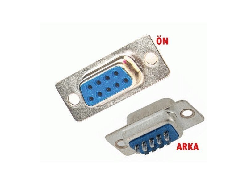 9 Pin Lehim Ayak Dişi D-Sub Konnektör