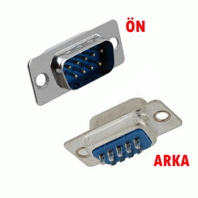 9 Pin Lehim Ayak Erkek D-Sub Konnektör
