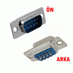 9 Pin Lehim Ayak Erkek D-Sub Konnektör