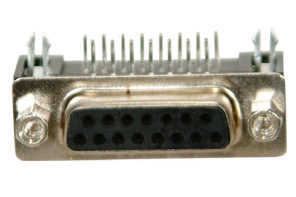 15 Pin 90 Derece Dişi D-Sub Konnektör