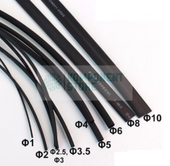 2MM ISI ILE DARALAN MAKARON SİYAH (1 METRE)