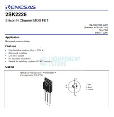 2SK2225 2A 1500V N-CH