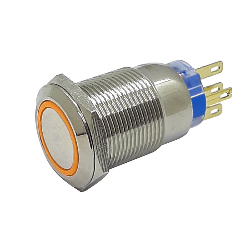 19mm Metal Kalıcı Buton Mavi (12v-24v)